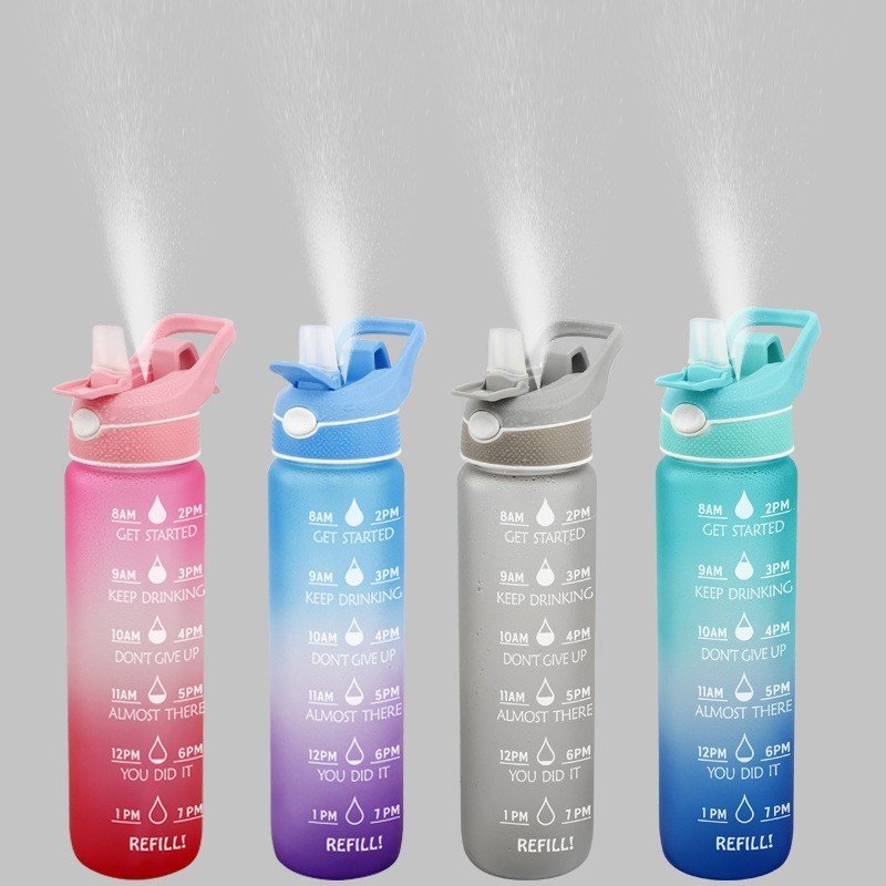 Water Bottle Scrub Bounce Cover Straw Space Cup Sports Water Bottle - Image 7
